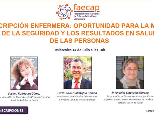 Mesa redonda online: Prescripción Enfermera, oportunidad para la mejora de la seguridad y los resultados en salud de las personas [14 de julio]